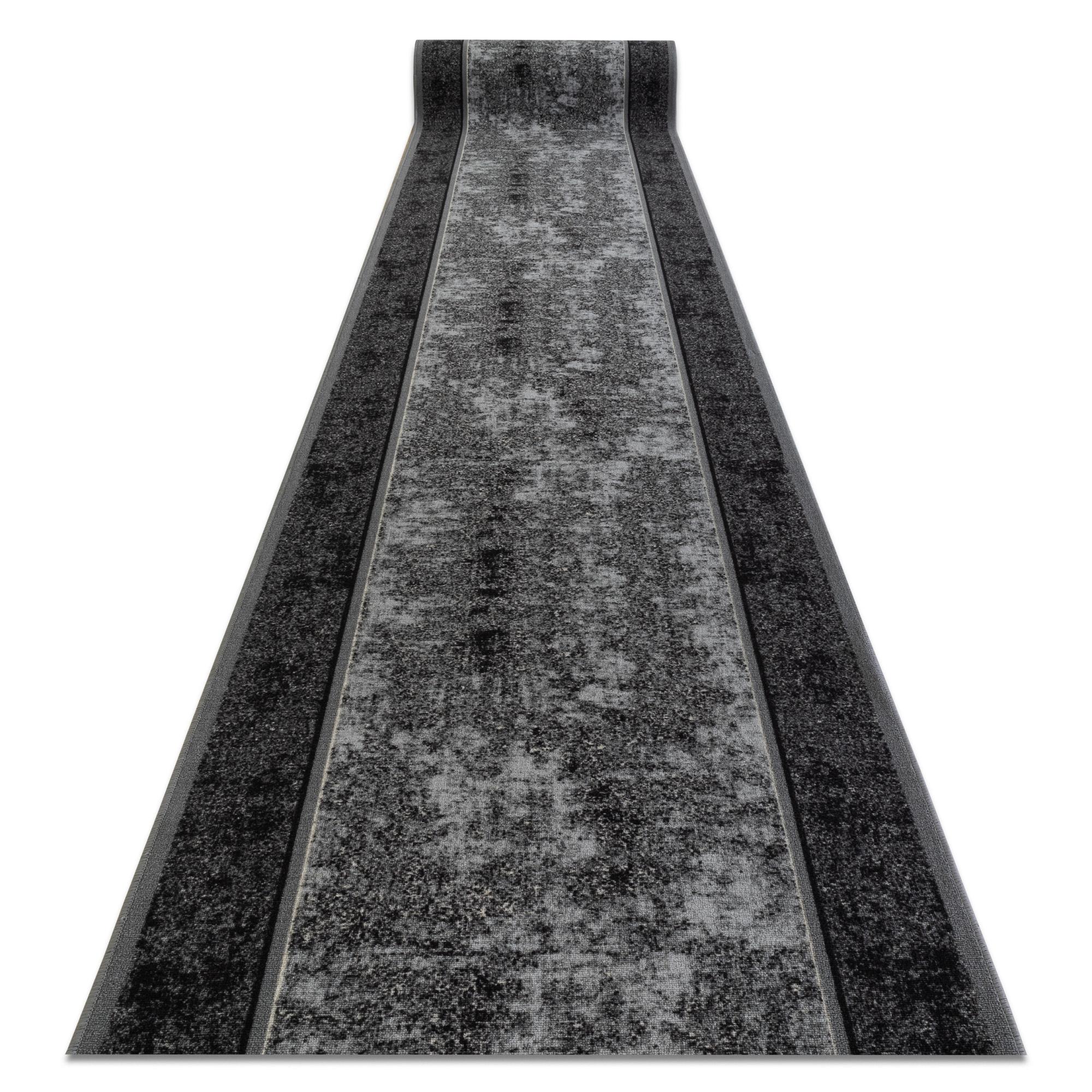 Tapis De Couloir Antidérapant QQrunner - 50x150 Cm - Motif Abstrait Gris-bleu - Lavable Machine - Personnalisable En Largeur