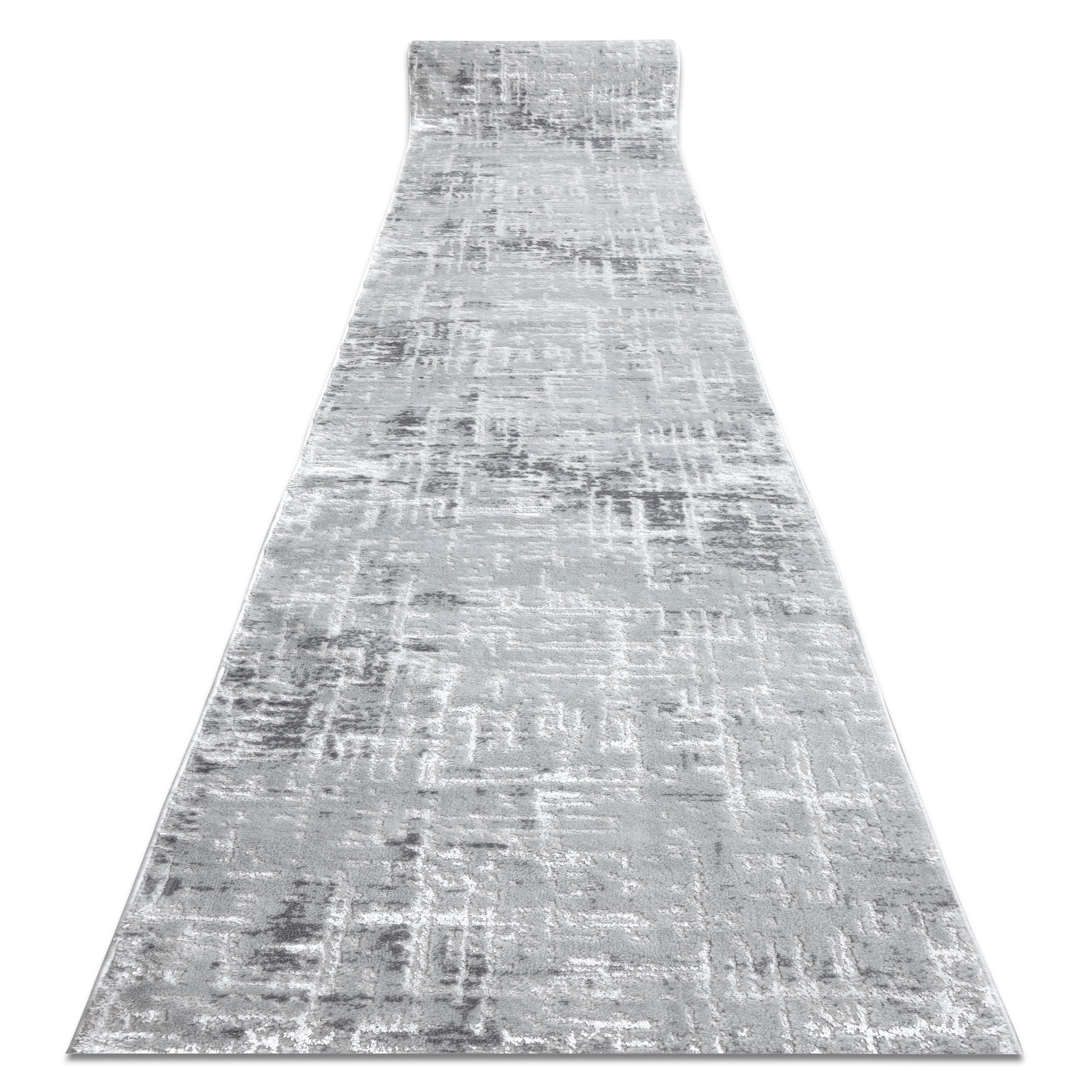 Alfombra de pasillo Structural MEFE 6182 dos niveles de vellón gris -  Alfombras de pasillo modernas