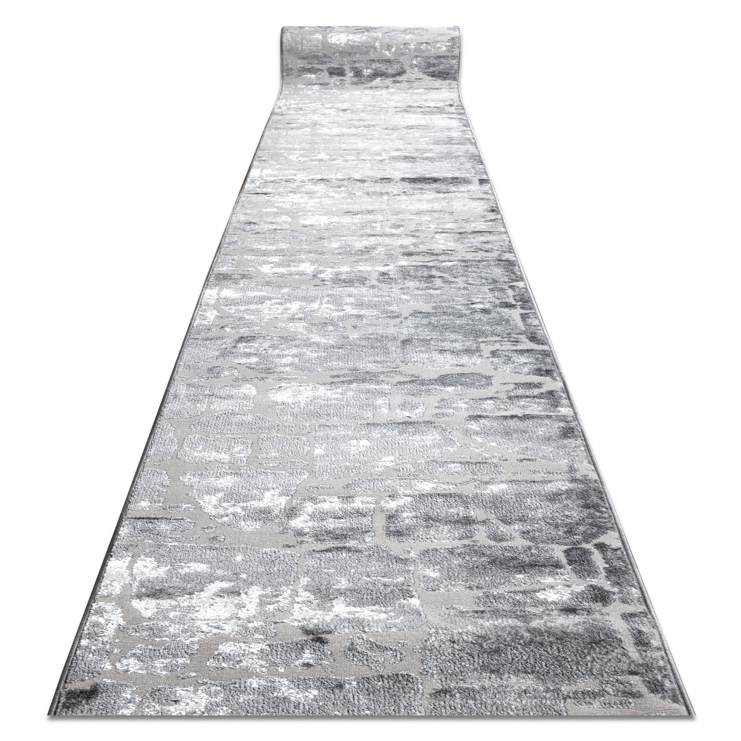 Alfombra de pasillo structural mefe 6184 dos niveles de vellón gris oscuro 80 cm 80x940 cm