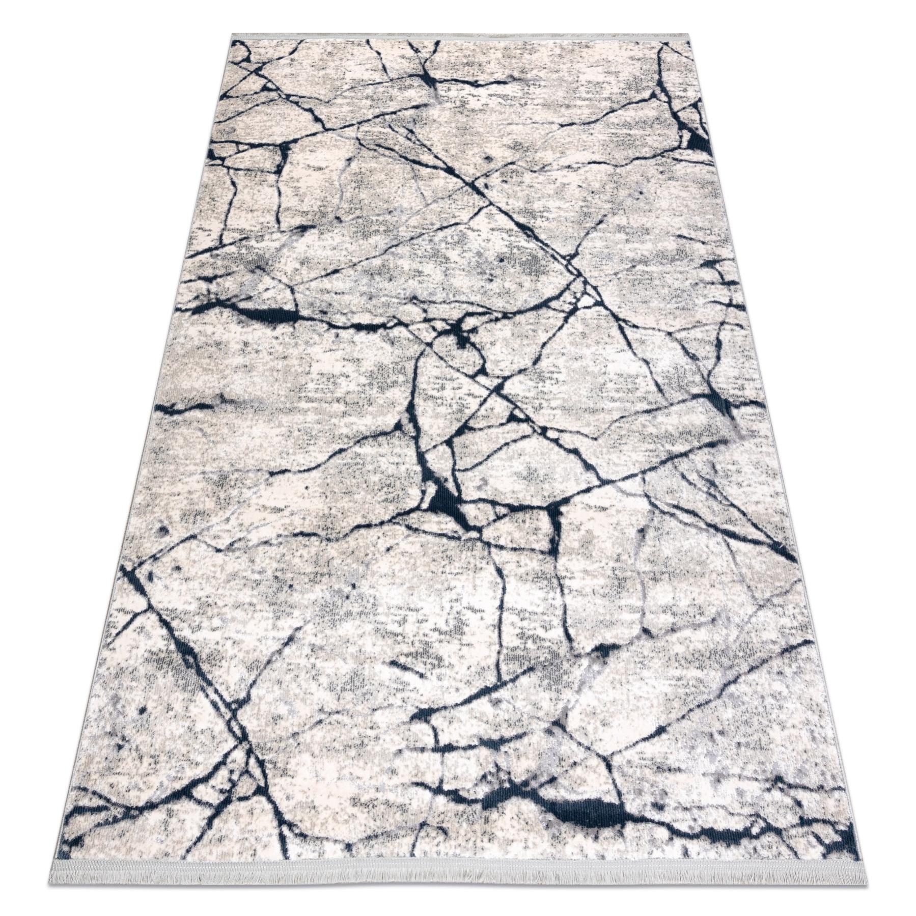 Tapis Enfant Merinos Montagnes Crème Gris Bleu - 80x150 Cm - Doux Et Hypoallergénique