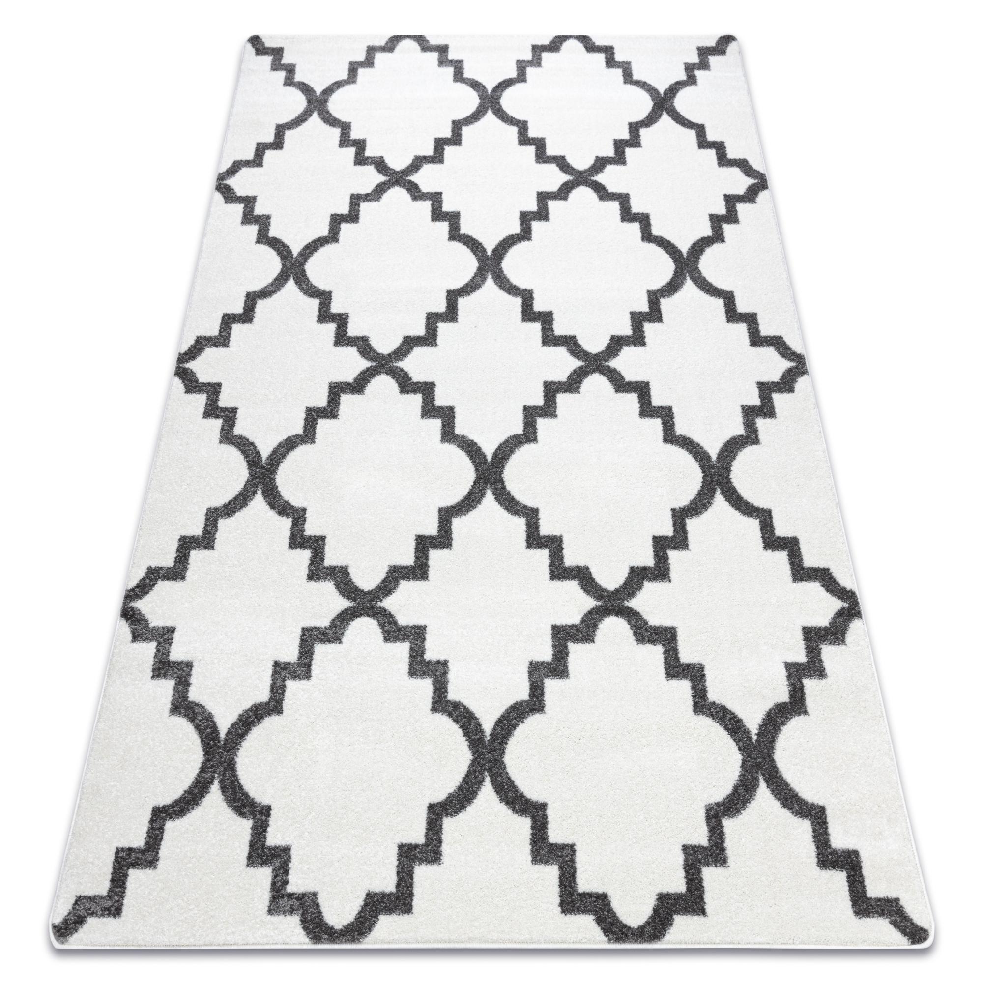 Alfombra sketch - f343 enrejado trébol marroquí crema/gris 180x270 cm