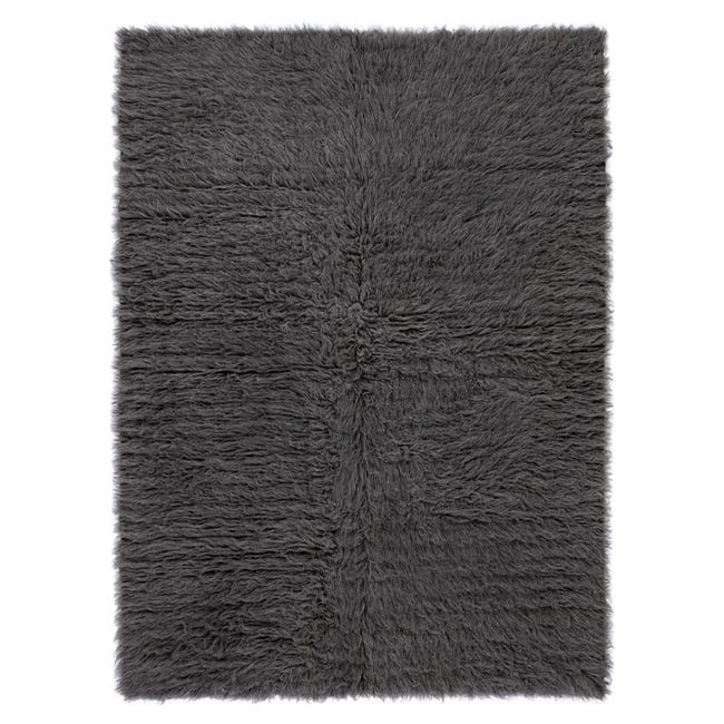 Flokati de lana - Cubrecamas, Tartán gris 150x200 cm