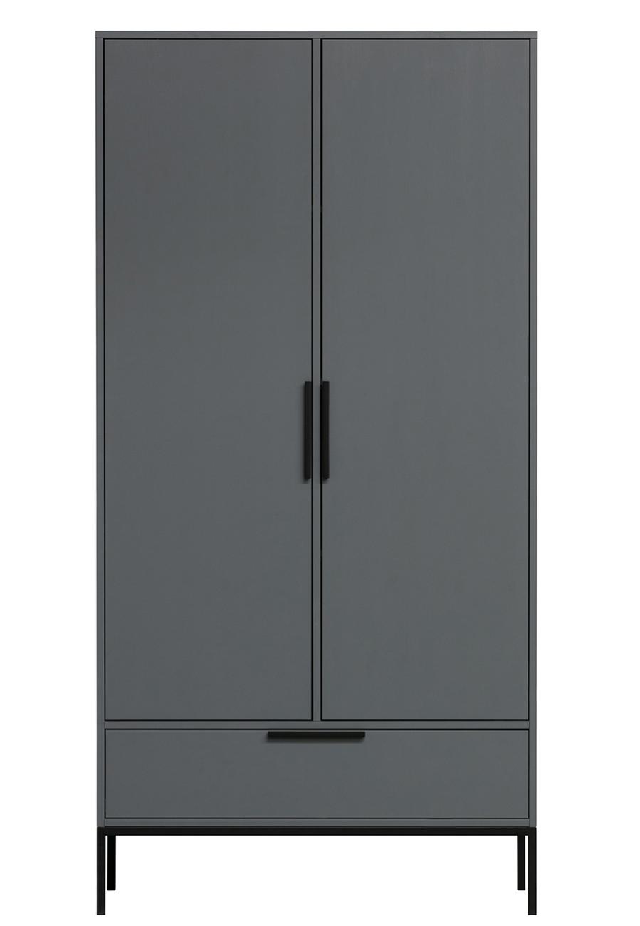 Armoire de rangement en pin massif coloris gris acier Hauteur 200 x