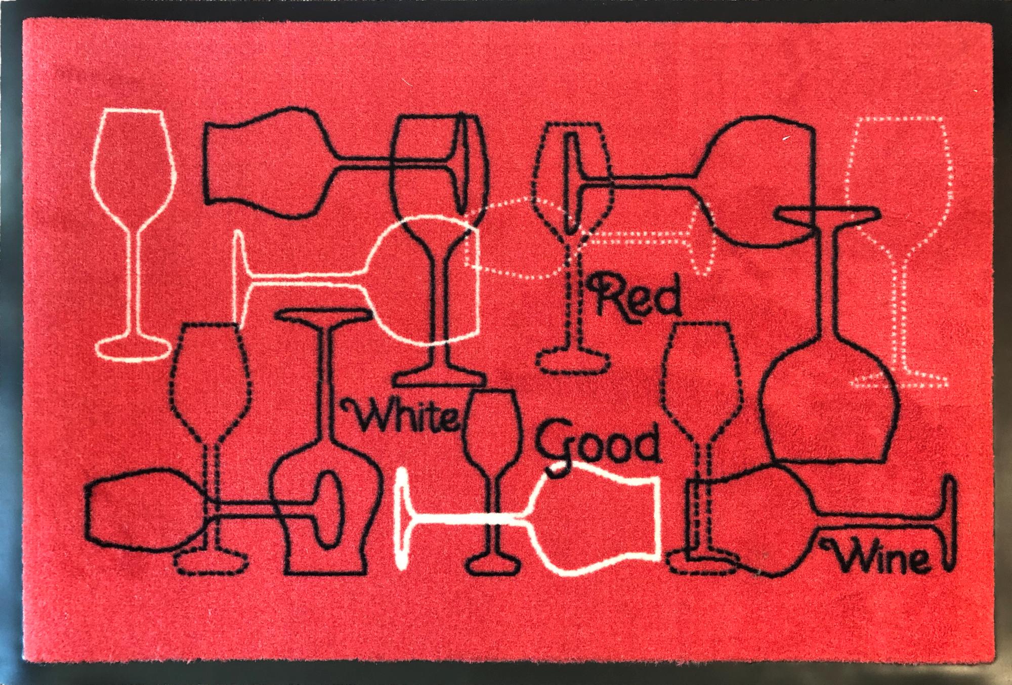 Tapis de cuisine " Grand Cru rouge " en polyamide - Largeur 50 x
