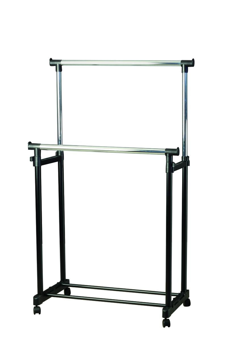 Portant à Roulettes GERSO - Hauteur Modulable, Repliable - Largeur 100cm - Chromé - NEUF
