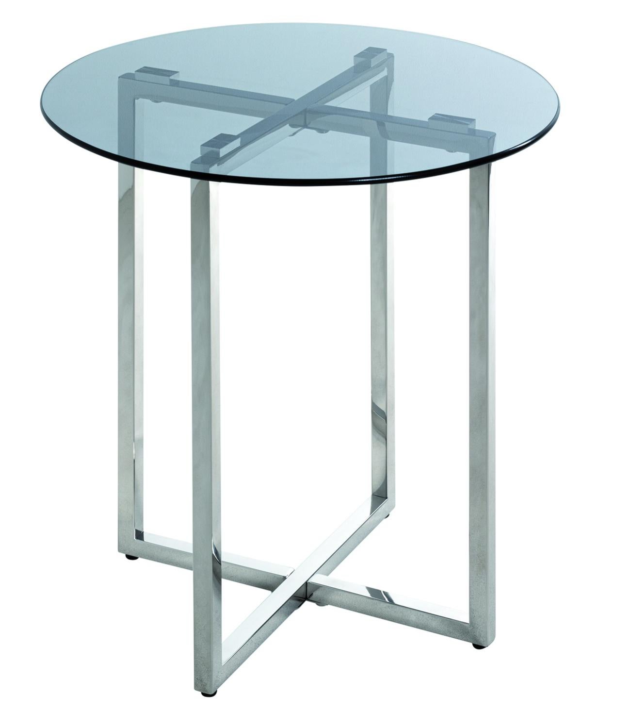 Table d'appoint en MDF laqué blanc brillant avec des pieds en verre trempé transparent - Chine Table à café, table basse en verre