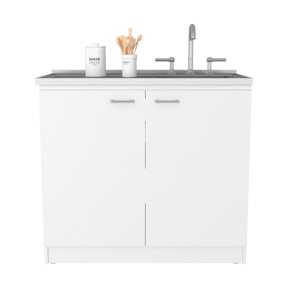 Mueble bajo de Cocina con Fregadero Lucca - Blanco