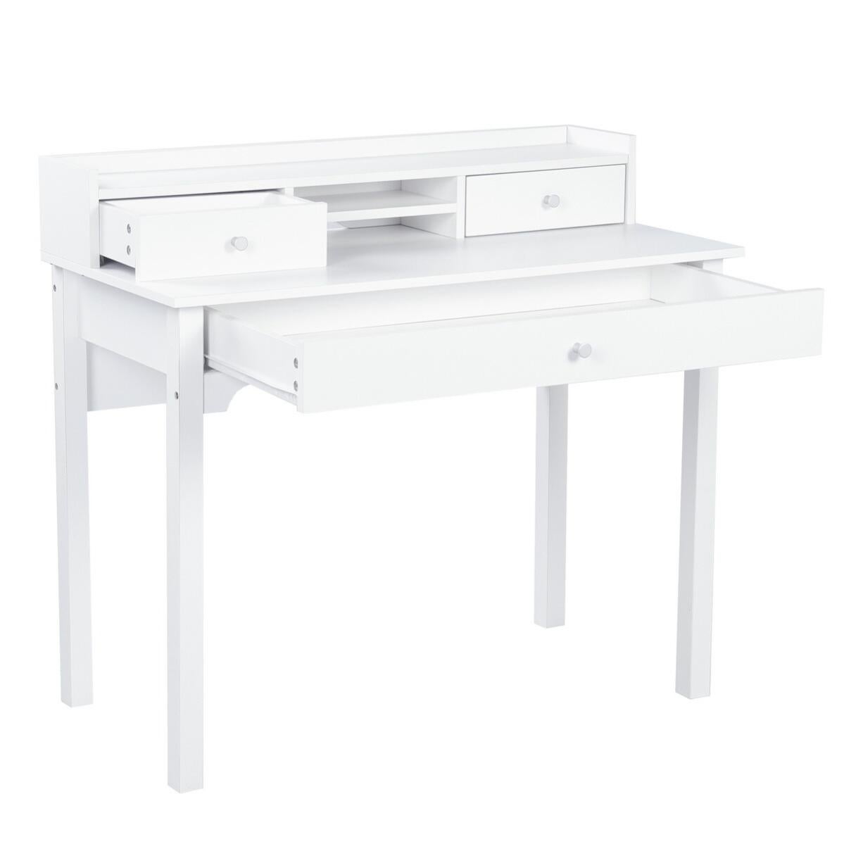 Lufeiya Bureau D'ordinateur Blanc Pour Chambre à Coucher, Table D'étude Simple Et Moderne, 101,6 Cm, Pour Enfants, Filles, étudiants, Bureau à