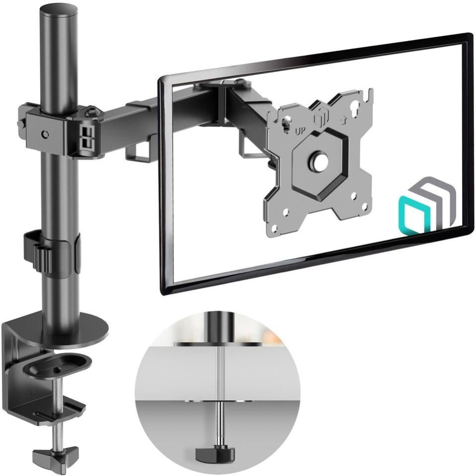 Braccio Da Parete Per Monitor ARMWALLS Snodo Singolo – Supporto VESA Per Schermi 13-34 Pollici – Nero