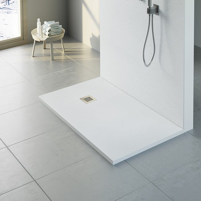 Plato de ducha con marco blanco 70x140 cm