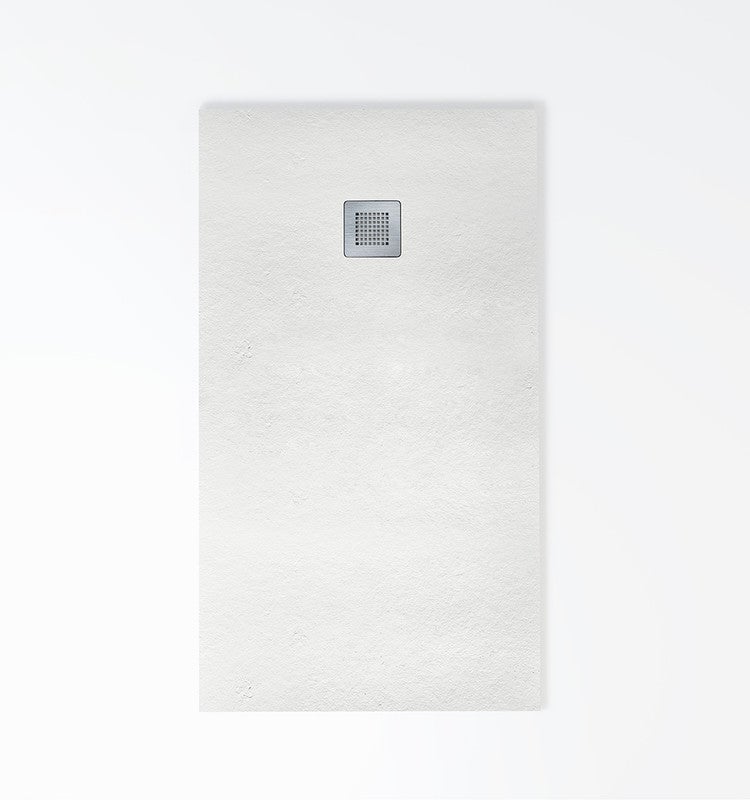 Plato de ducha de resina textura pizarra160x100cm - color:blanco