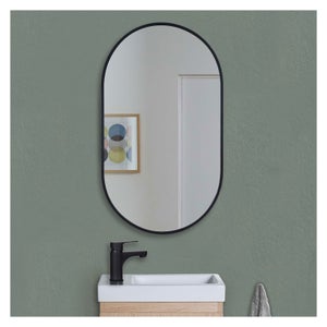 Miroir de toilette ovale incassable, miroir de salle de bains