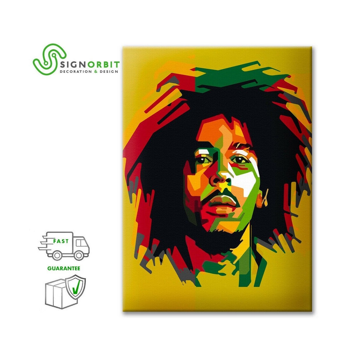 Bob Marley Tela Arredo Pop Art, - Stampa Su Tela In Alta