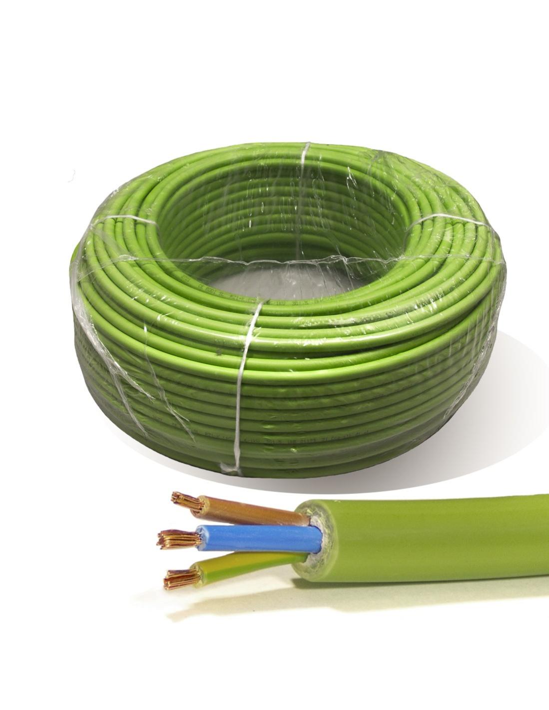 Cable electrico rollo 100 mtrs verde. Manguera 3X1,5 mm² FLEXIBLE Libre ...