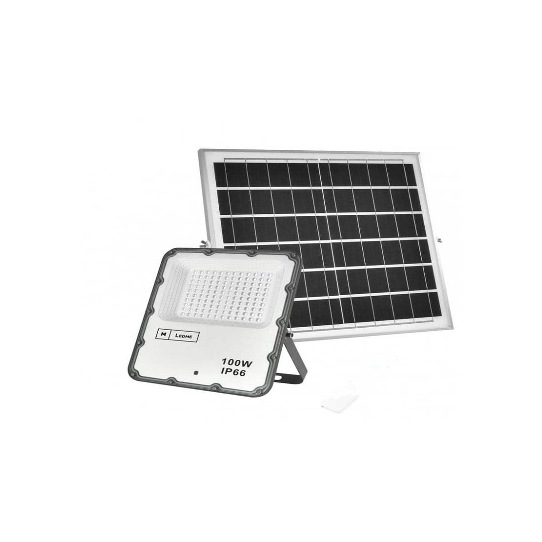 Farola Solar 100W ELEDCO, Sensor de Movimiento, Control Remoto, Luz Neutra  4000K, Autonomía 8-15 Horas