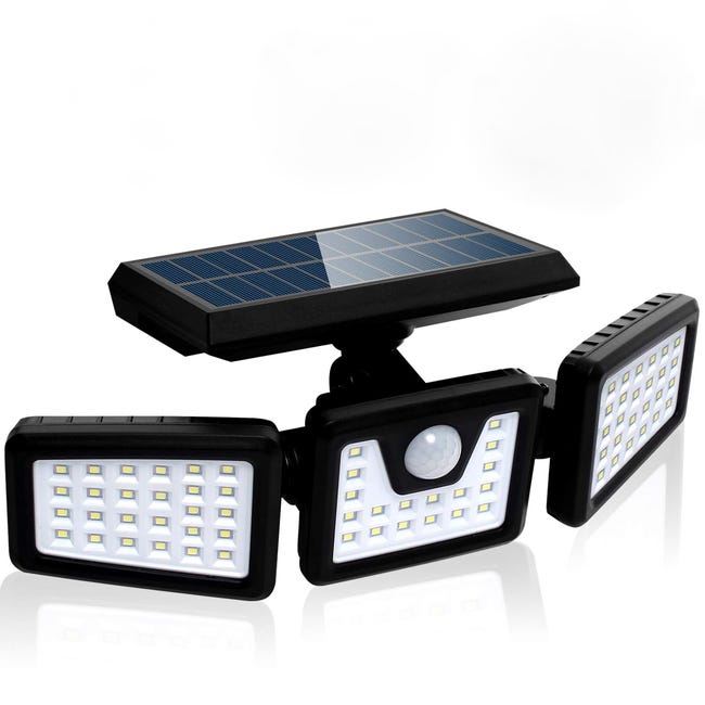 Projecteur LED solaire rechargeable avec panneau déporté et détecteur  infra-rouge 400 LUMENS