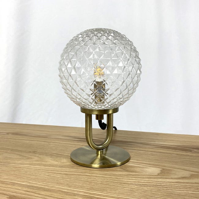 Pied de lampe art déco, pied de lampe cristal et laiton, lampe à poser,  cristal art déco, décoration intérieur, cristal lamp -  France