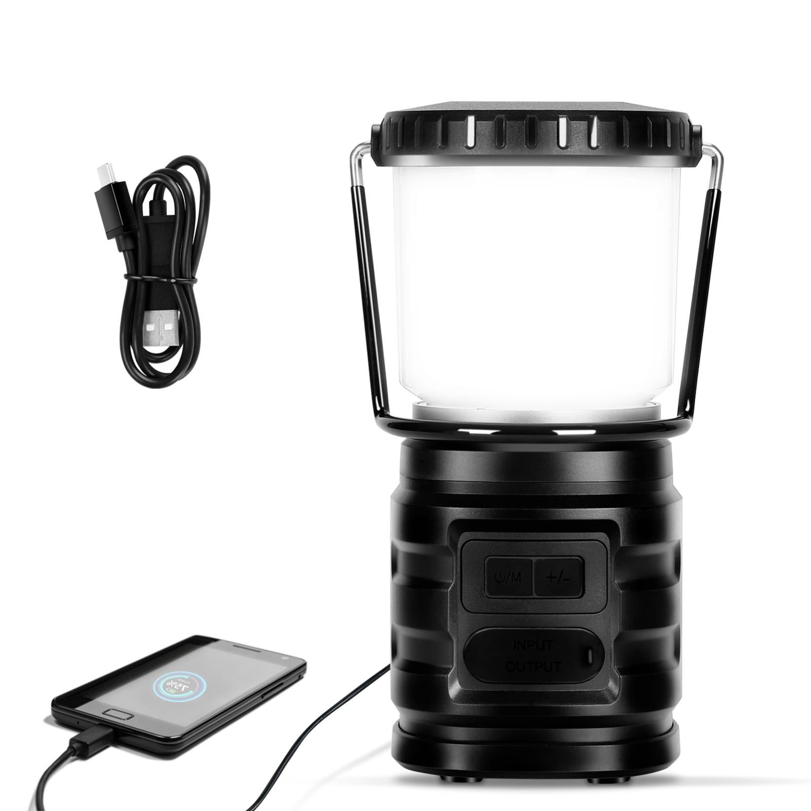 Lampe de Camping Lanterne LED Rechargeable Multifonction Lanterne d'exterieur portable avec