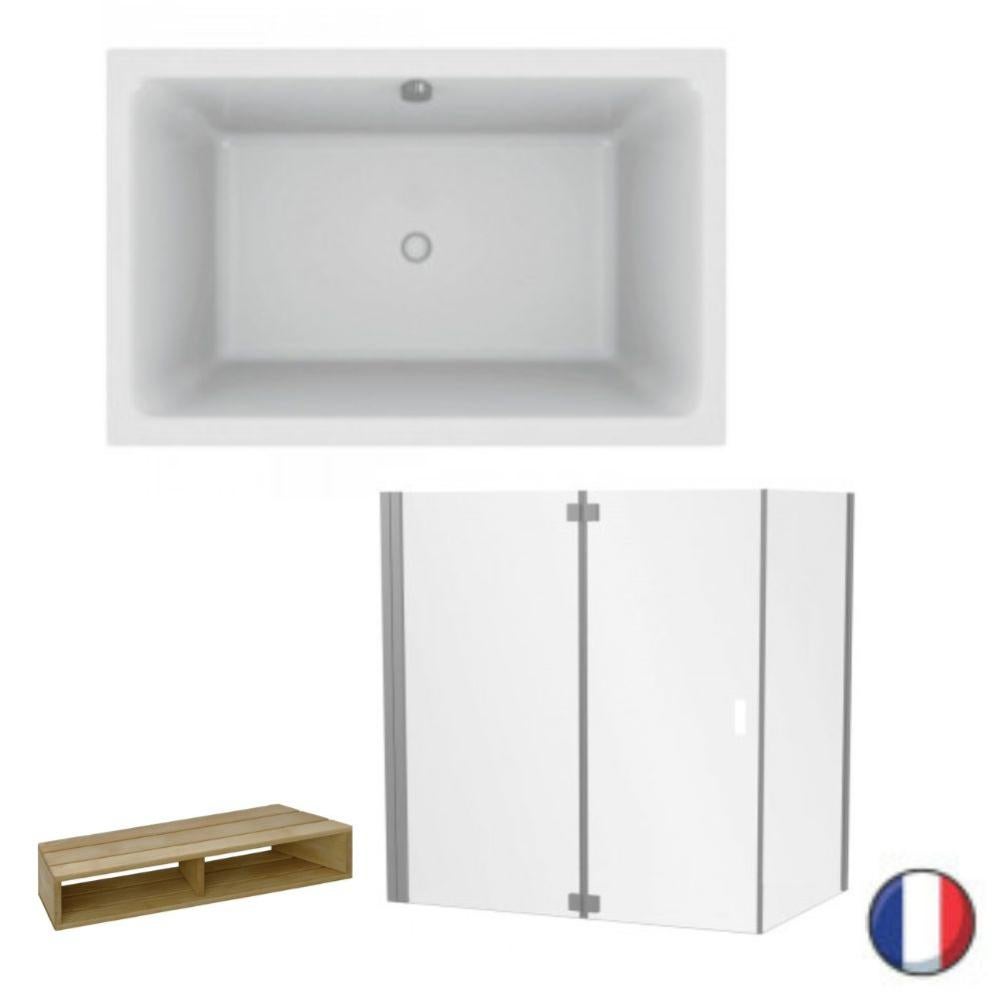 Baignoire bain douche JACOB DELAFON Capsule, compacte + pare bain en