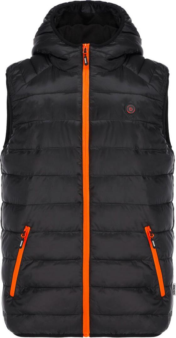 BURNGOGO Gilet Riscaldato Uomo/Donna – Nero Taglia S (Power Bank Non Incluso) 6 Zone Calore