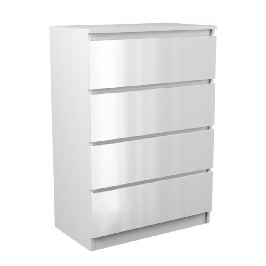 Cassettiera 5 Cassetti In Legno Bianco - Comodino Multiuso Per Camera, Soggiorno O Ufficio 111x74x40 Cm - Foto 4