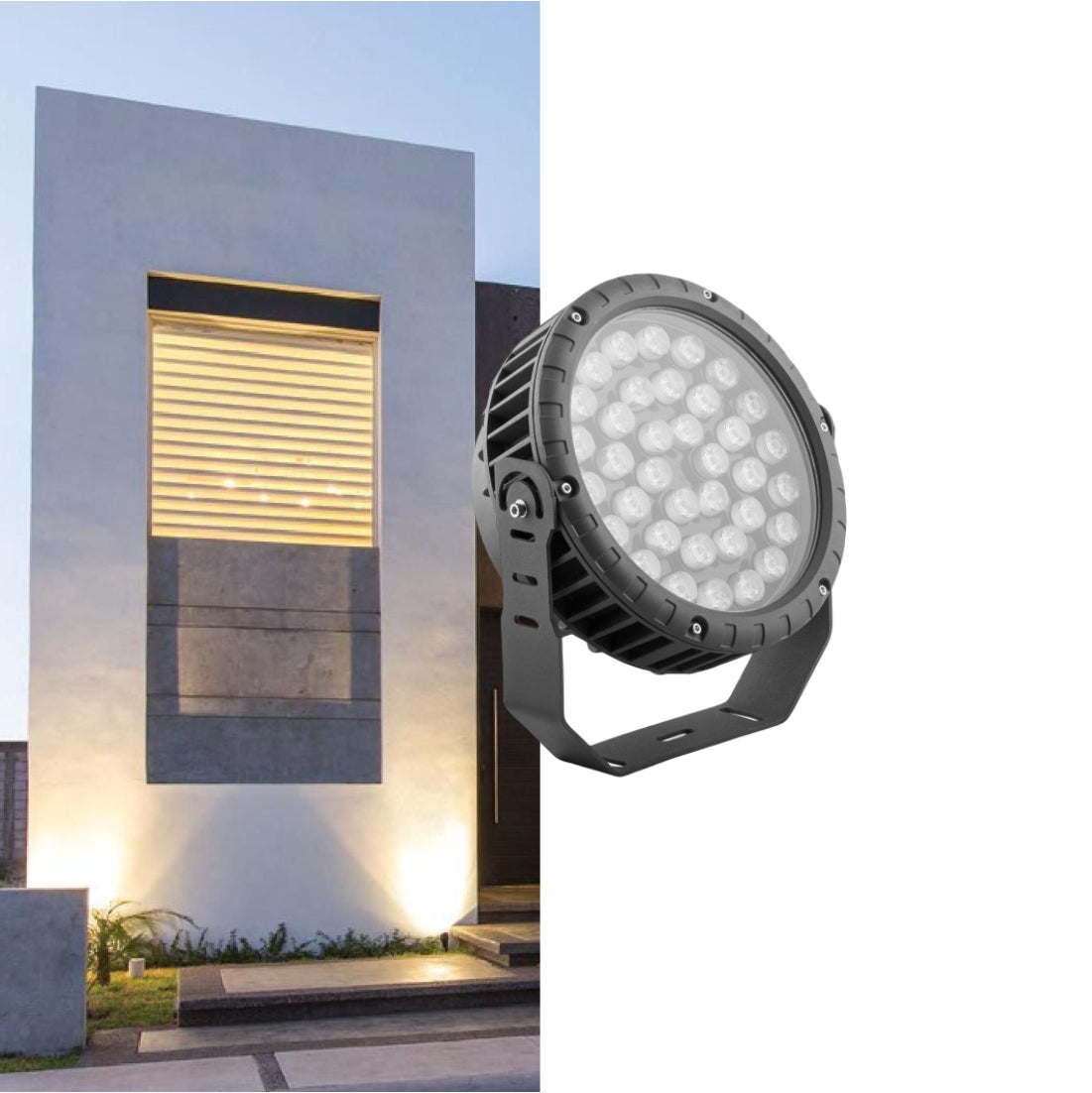 Feron proyector led para arquitectura   2700k, 2520lm   iluminación artística de fachadas y edificios