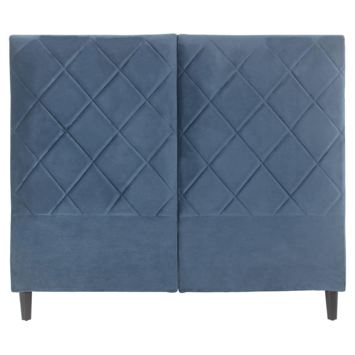 Tête de lit Apolline 140cm Velours Bleu Leroy Merlin
