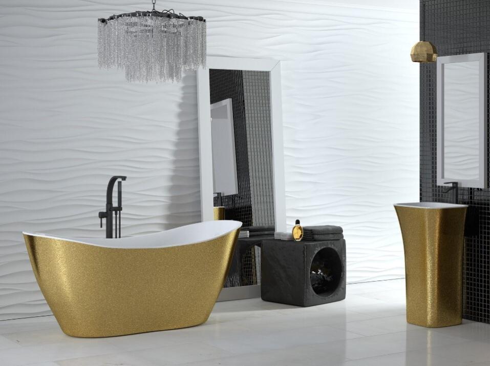 Set 6 Padelle Per Cercare Oro, Plastica Dorata Con Colino, Diametro 38,5 Cm, Per Battellaggio Pepite