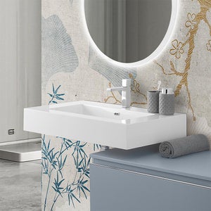 Lavabo Bagno da Appoggio Rettangolare in Resina Opaca Made in Italy – Cavan