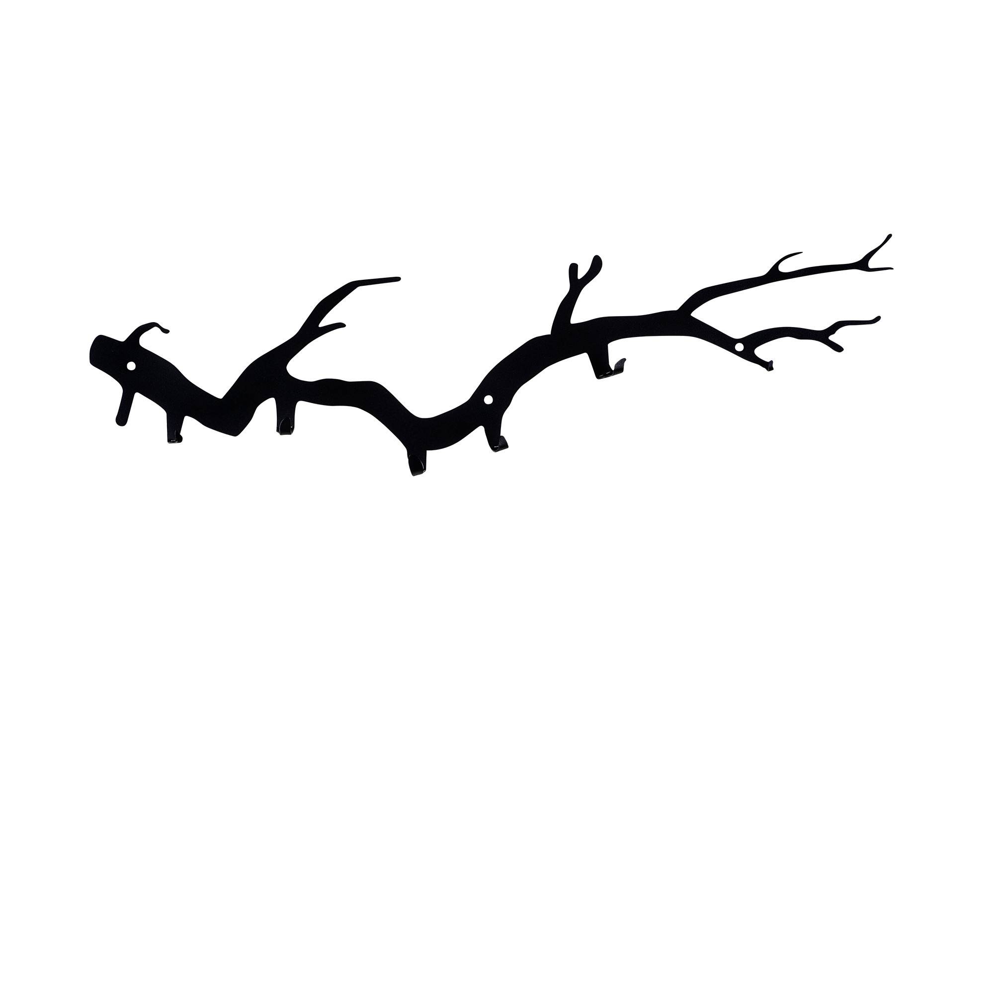 Support de cadre photo murale Takumi Branche ornée Métal Noir
