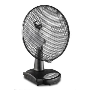 Ventilateur de table mobile BOREA S noir acier brossé - 50W - D30cm - 3  vitesses - Fonction oscillation