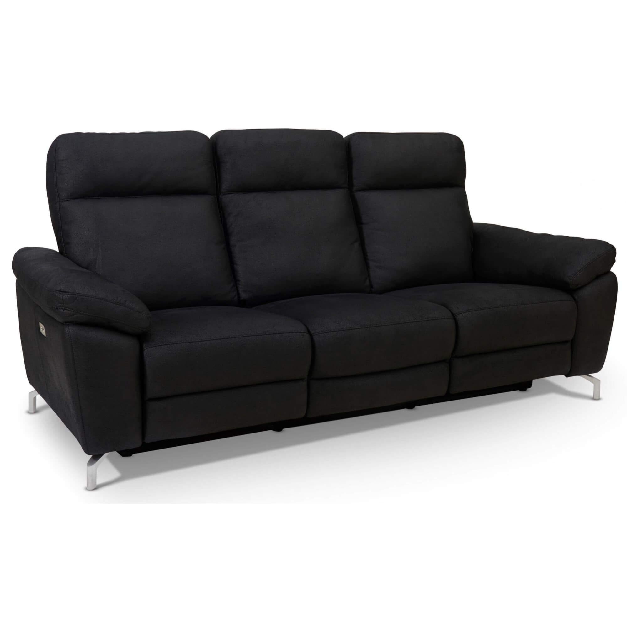 Canapé relax 3 places Selesta Noir | Leroy Merlin