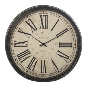 Reloj de pared silencioso con números romanos HOMCOM 60x4x60 cm negro