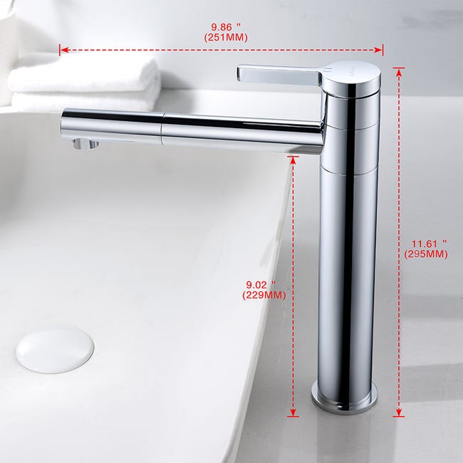 Comprar Grifo cromado de lavabo monomando giratorio 360 cromo online