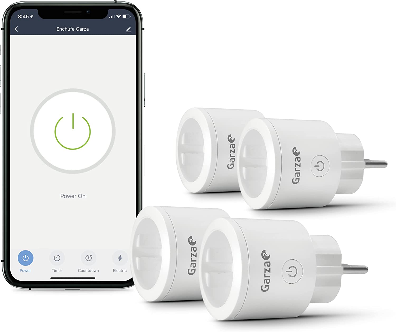 Garza Smart - Pack 4 Enchufes inteligentes wifi compatible con