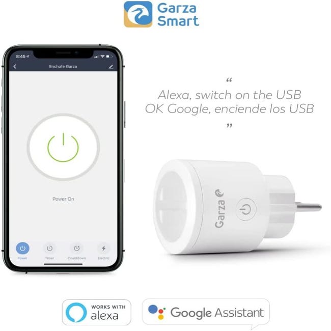 BN-LINK Regleta de alimentación inteligente compatible con Alexa Google  Home, enchufe inteligente, salidas WiFi, protector de sobretensiones con 4