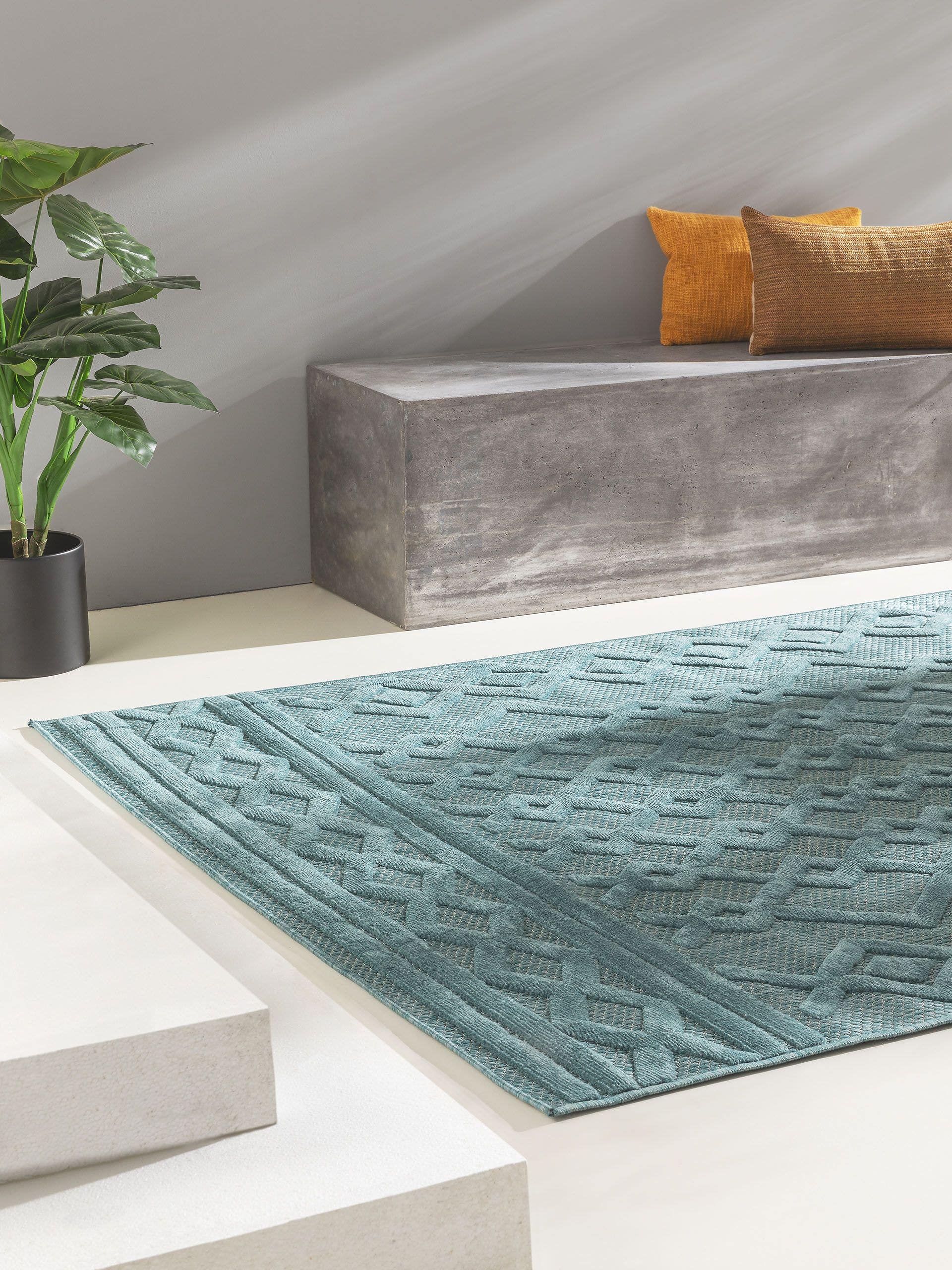 BENUTA Tapis d'extérieur & intérieur turquoise 120x170 cm Leroy Merlin