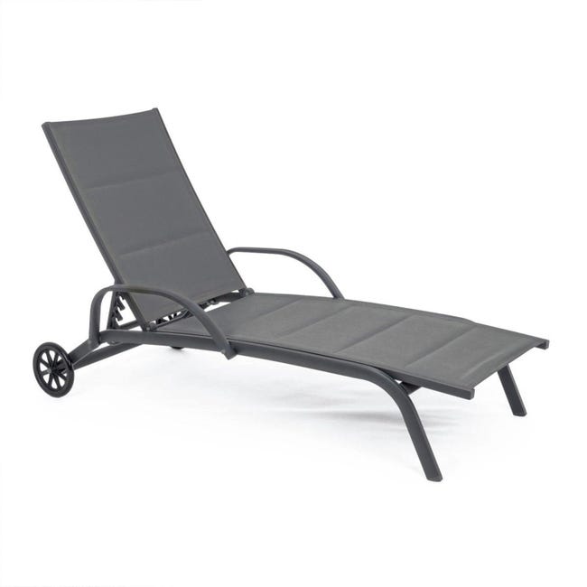 Olmeta - Set Di 2 Lettini Prendisole Reclinabili Con Ruote Grigio Olmeta M25012544 - Foto 9