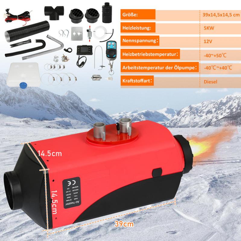 Chauffage Vehicule Diesel 12V 5KW LCD Monitor Air Fuel Heater Chauffage  d'appoint pour Car Truck Bus Boats Trailer | Leroy Merlin