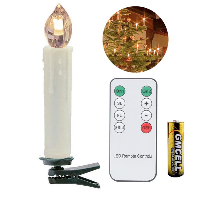 Guirlande De Bougies De Noël LED Sans Fil – 25 Lumières Crème Pour Intérieur/extérieur
