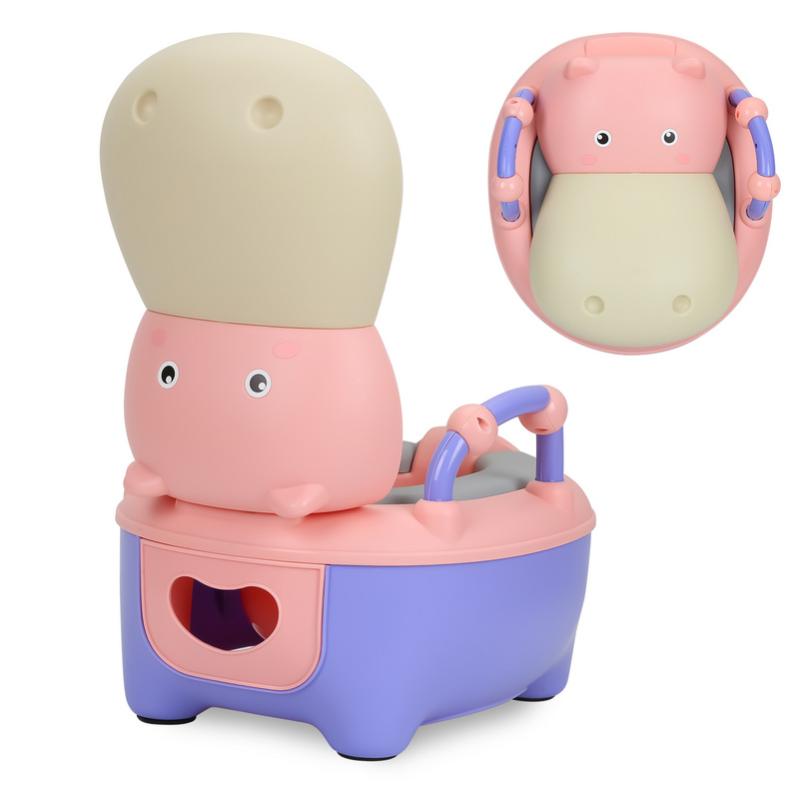 Siège Toilette Enfant Pot Bébé Toilette Apprentissage - Siège Propreté 1-4 Ans 50kg Son Chasse Eau Gris Toilette Enfant 1-4 Ans
