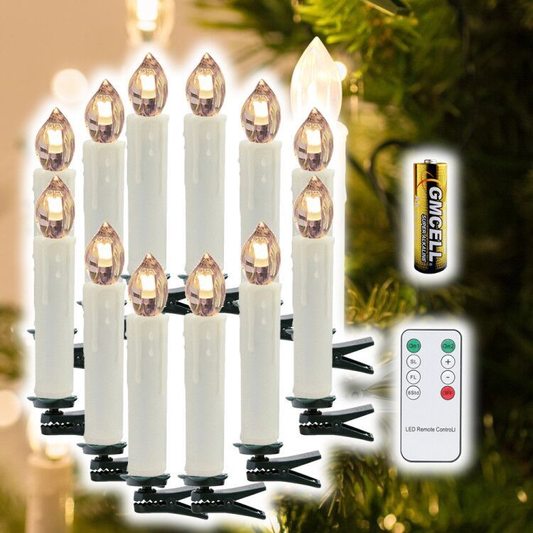 Bougies de Noël LED sans fil deluxe avec télécommande, variateur, minuterie  et piles dans orange – Arbre de Noël éclairage Classique 20er Set Orange :  : Luminaires et Éclairage