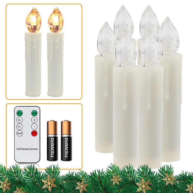 20x bougies LED bougies de Noël LED guirlande lumineuse sans fil avec  minuterie sans flamme blanc chaud + RVB avec batterie