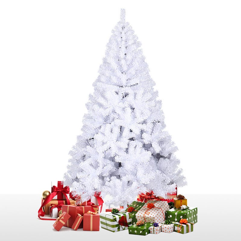 Sapin de Noël artificiel blanc 500 LED / 857 branches / 225 cm, Sapins  artificiels