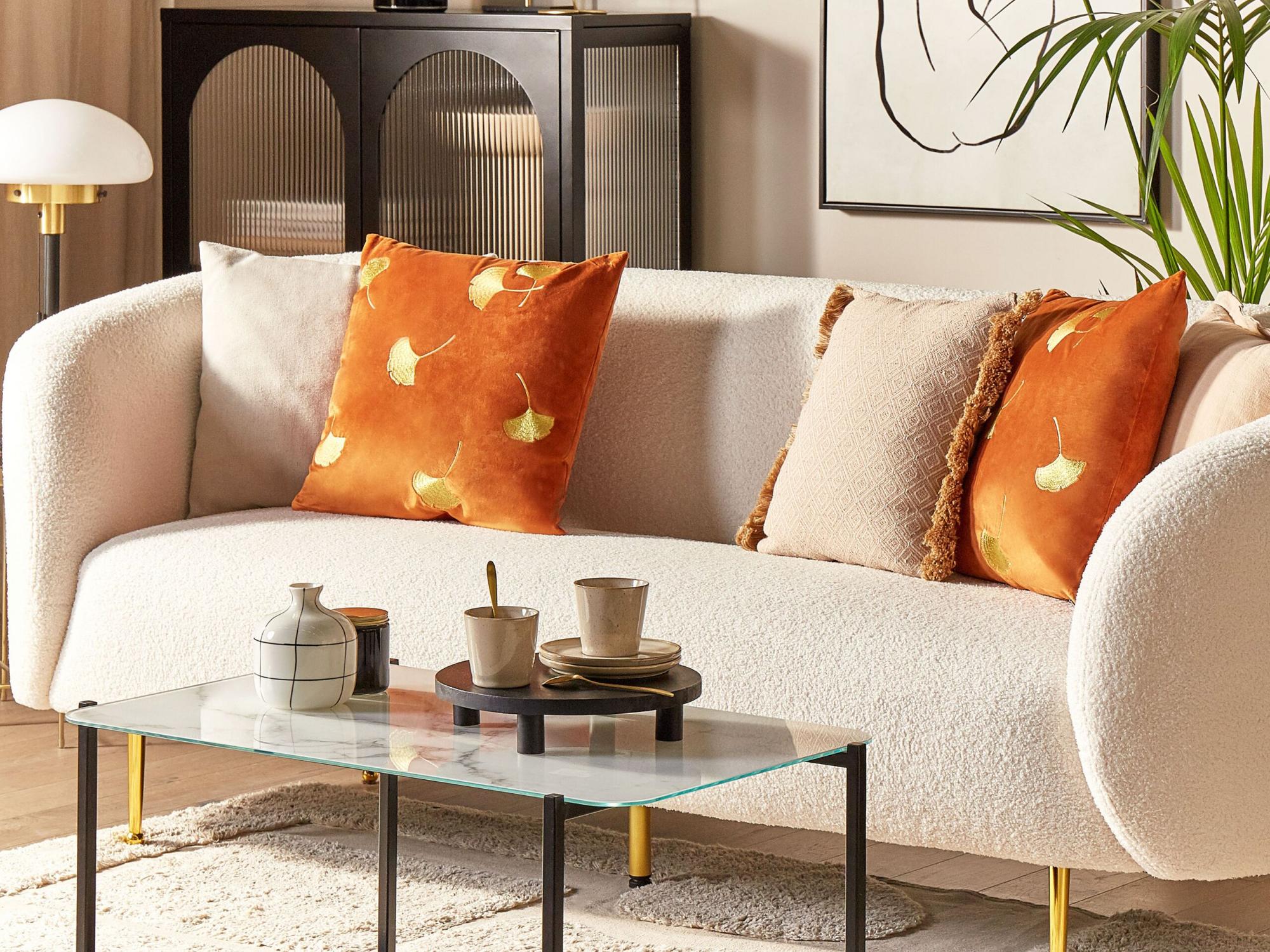 Set di 4 federe per cuscini 45 x 45 cm velluto a coste stile bohémien aspetto estetico adatto per divano camera da letto soggiorno - giallo brillante