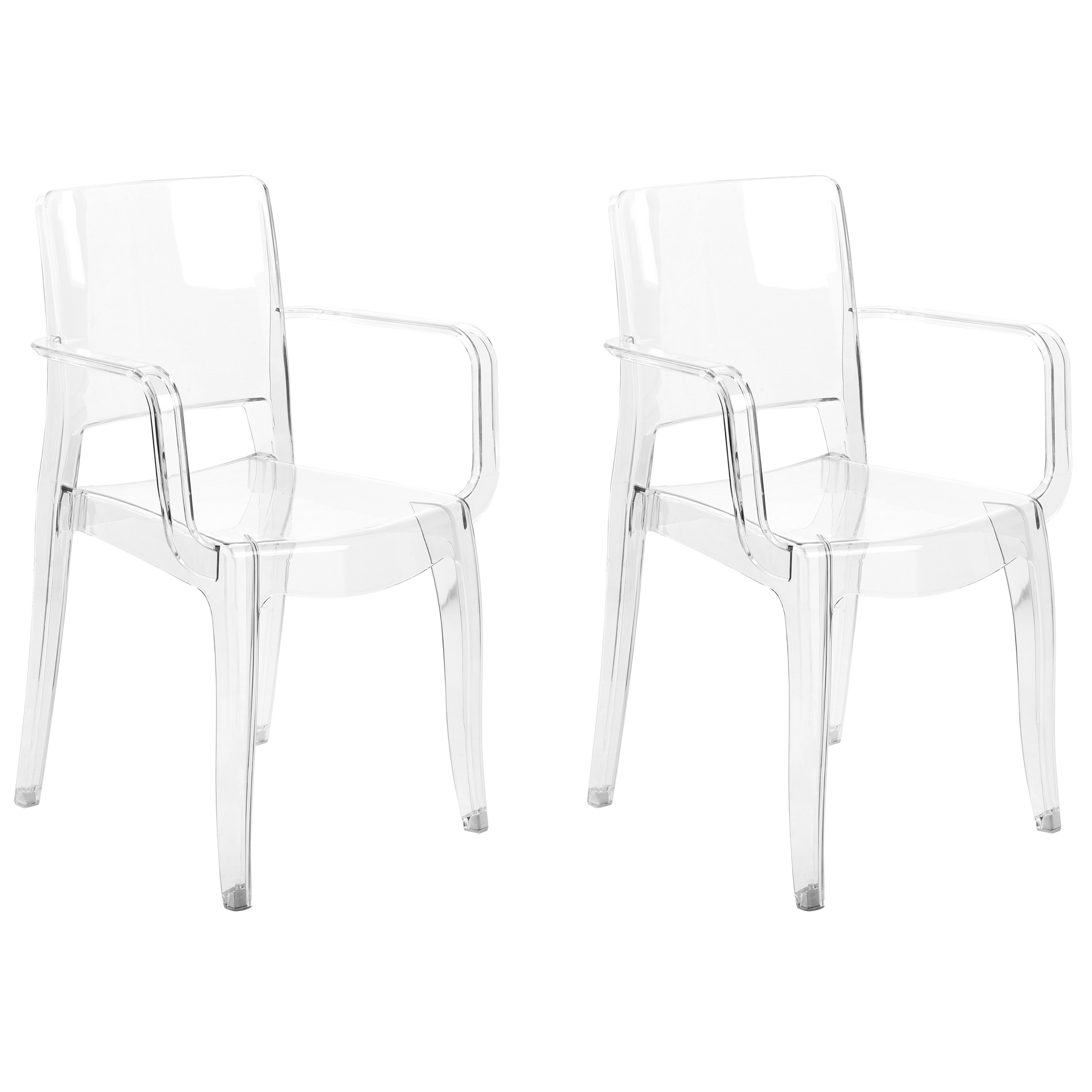 Chaise KIWOOD - avec accoudoirs - Pied bois hêtre - blanc - pack de 2 Pas  Cher