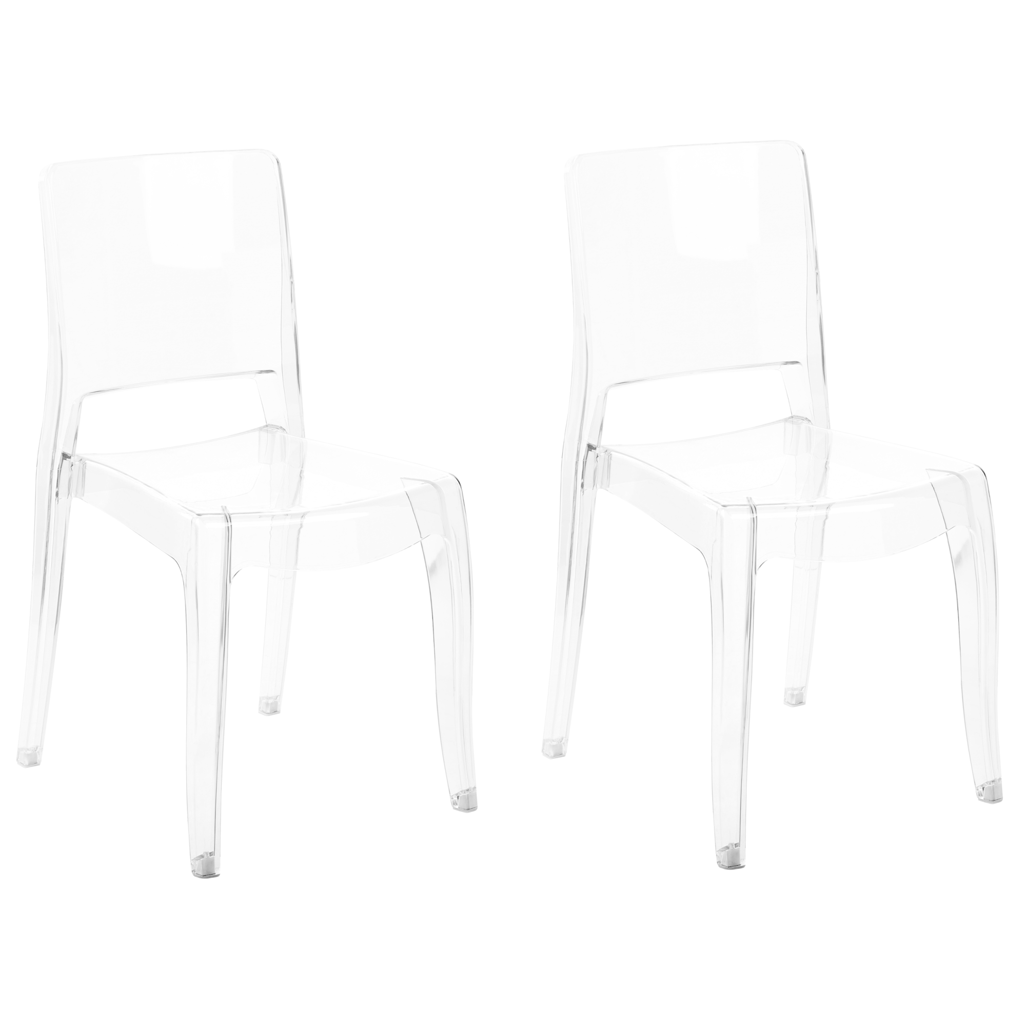 Set Di 6 Sedie Da Pranzo Trasparenti In PET - Gambe In Metallo, Design Moderno Ed Elegante, Facili Da Pulire
