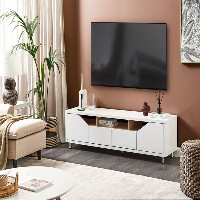 Mobile porta TV in legno bianco 160 cm Ballarat