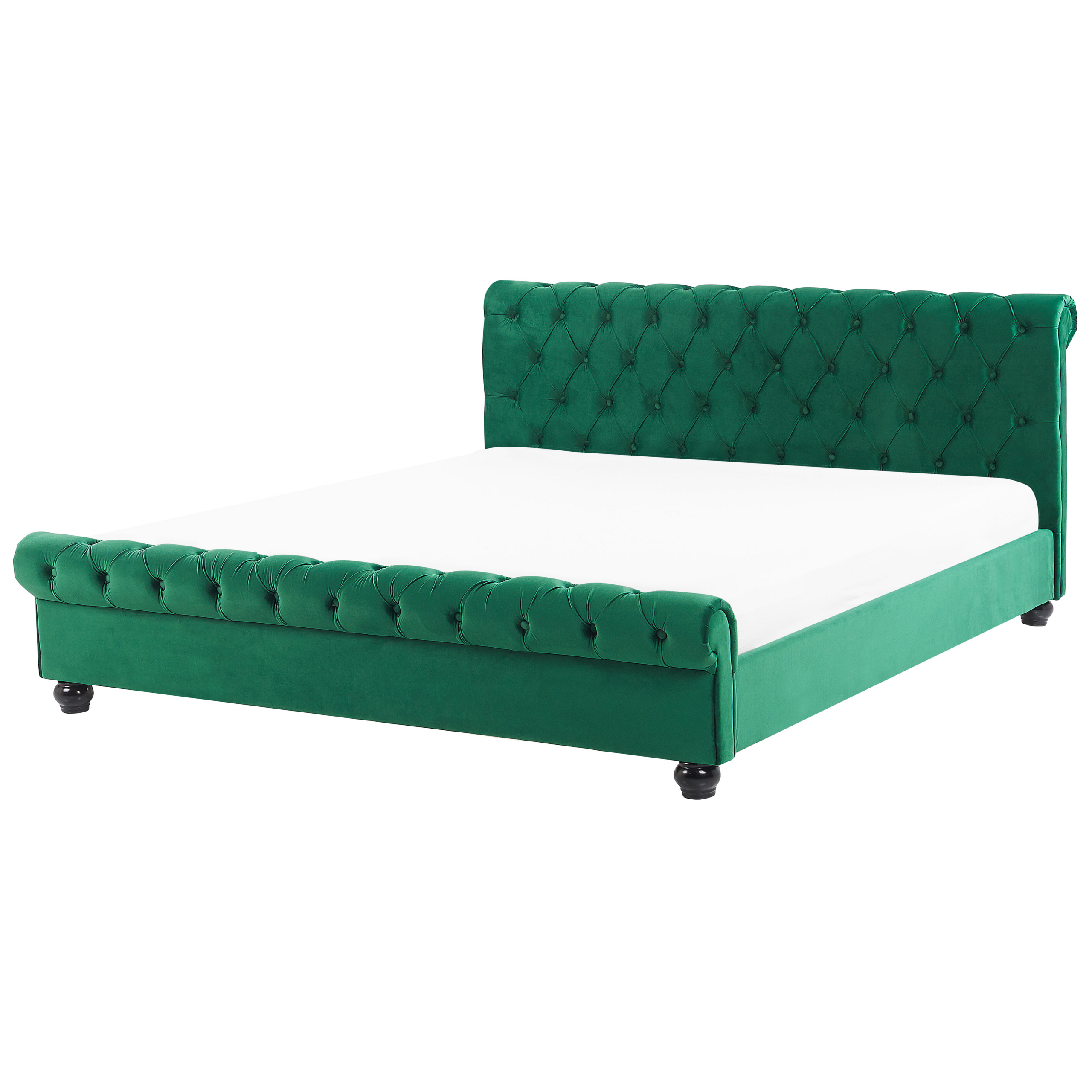 Letto matrimoniale con box contenitore California - 180 x 200 cm - Tessuto  verde acqua chiaro