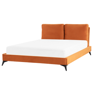 Letto matrimoniale in tessuto beige 180 x 200 cm MONTPELLIER 